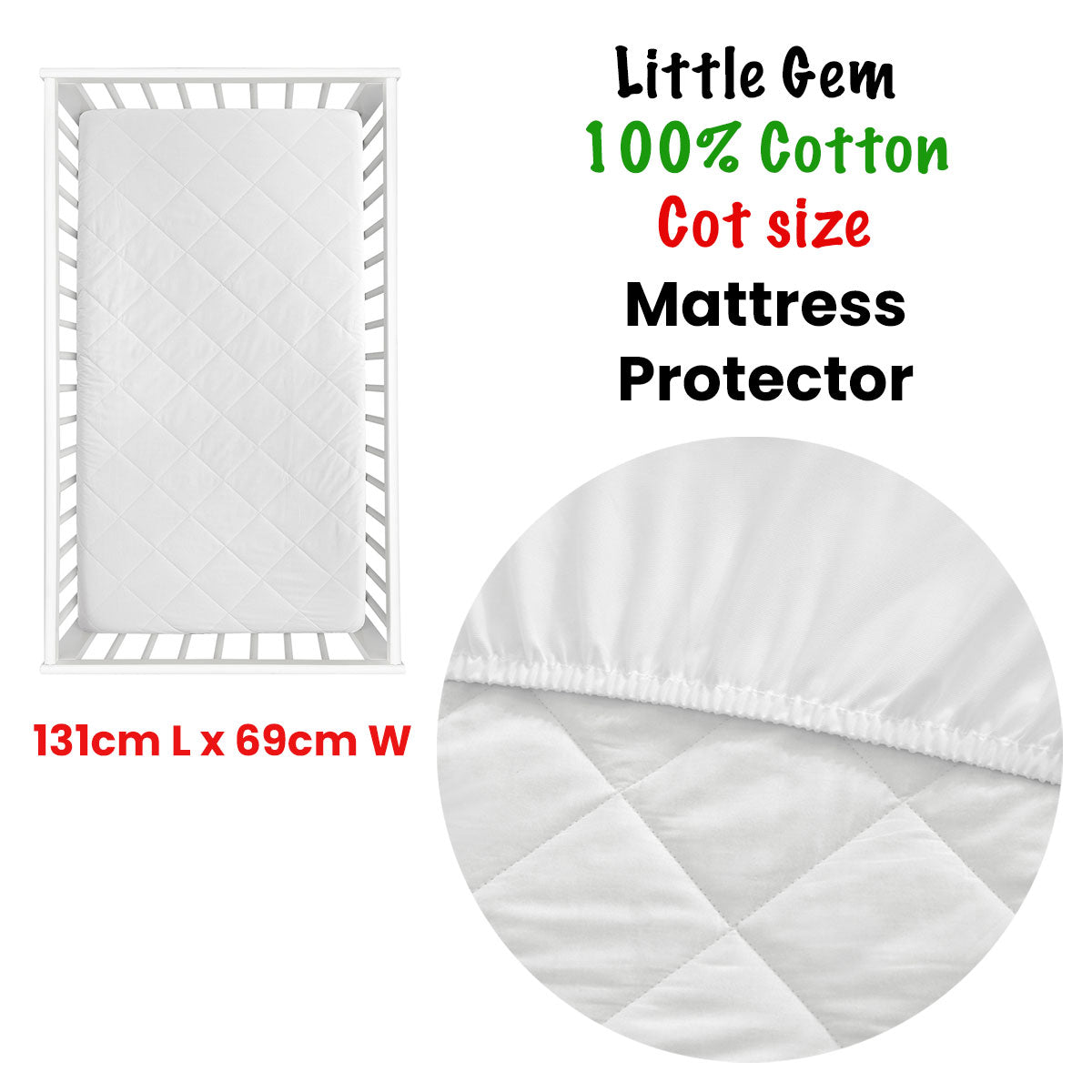 100% Cotton Cot Mattress Protector
