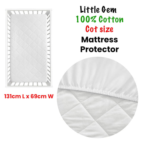 100% Cotton Cot Mattress Protector