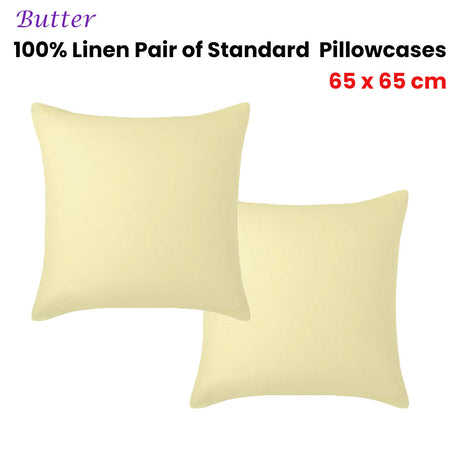 100% Linen Pair Of Pillowcases
