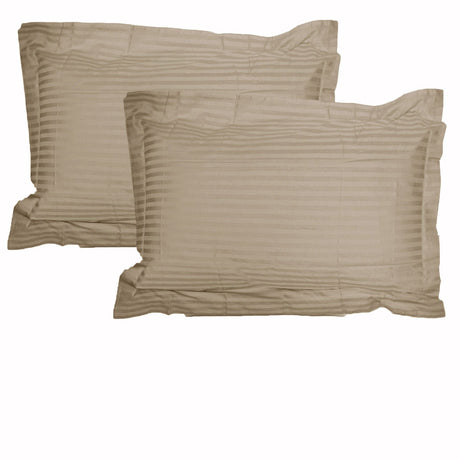 325Tc Pair Of Stripe Jumbo / Queen Pillowcases