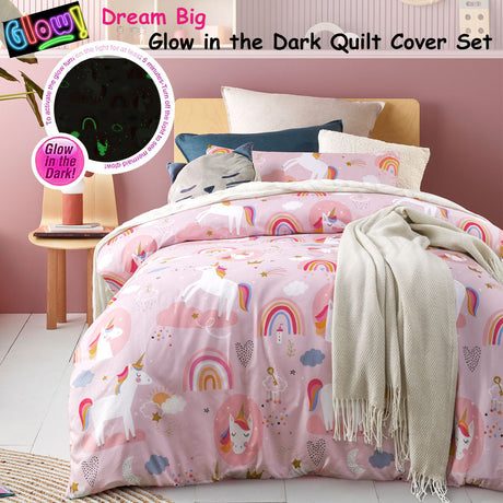 Dream Big Glow in the Dark Quilt Cover Set