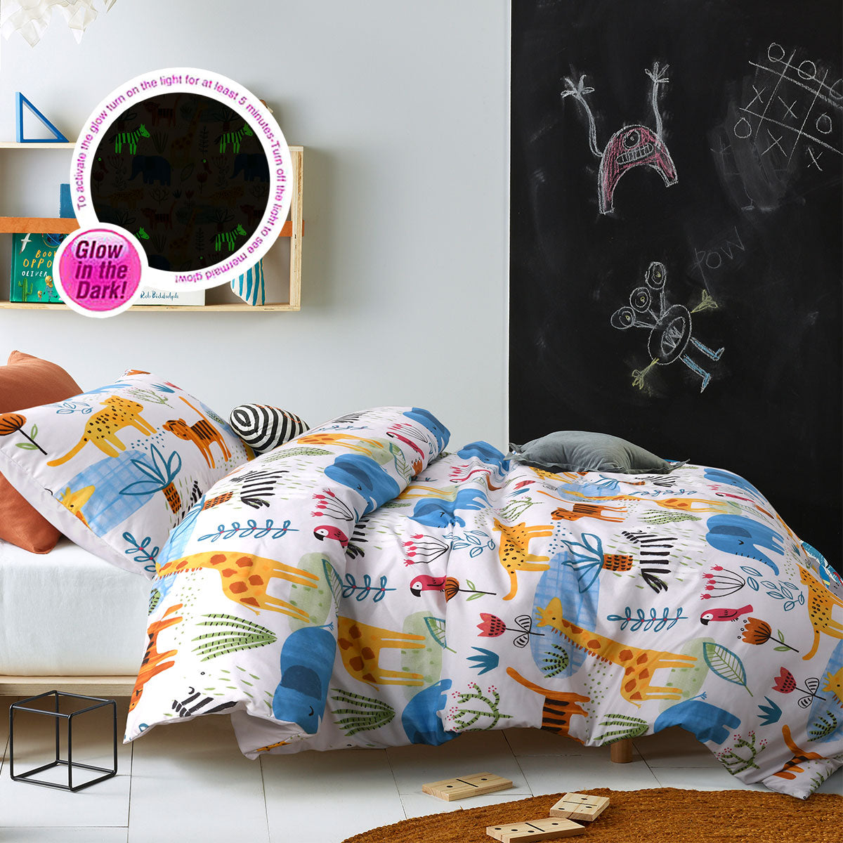 Little Jungle Glow in the Dark Quilt Cover Set