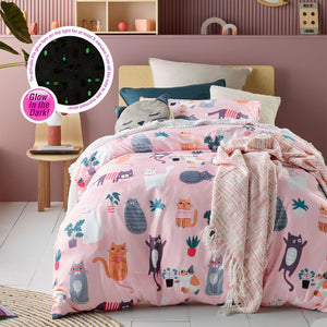 Miaow Glow in the Dark Quilt Cover Set