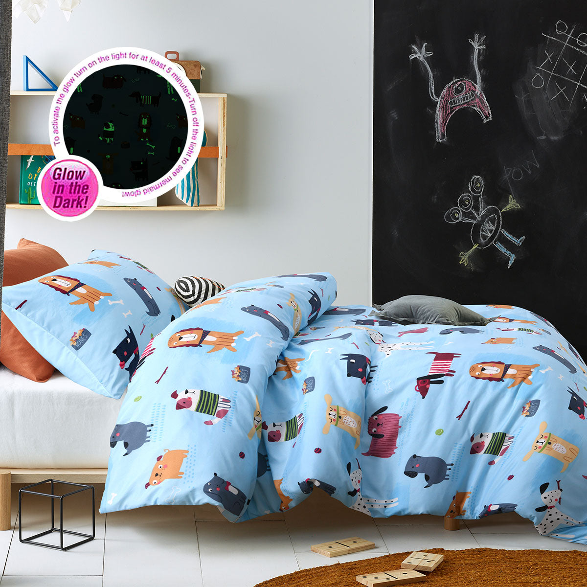 Woof Glow in the Dark Quilt Cover Set