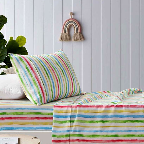 Plain Dyed and Multi Stripes Printed Microfibre Sheet Set
