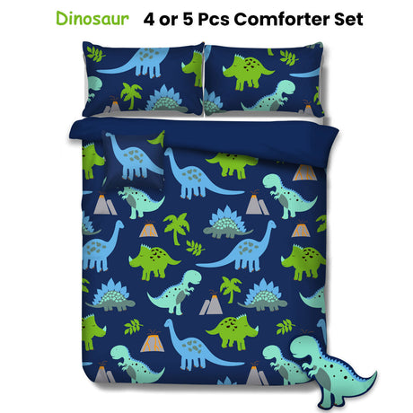 Dinosaur Kids Adventure Comforter Set 4 & 5 Pcs