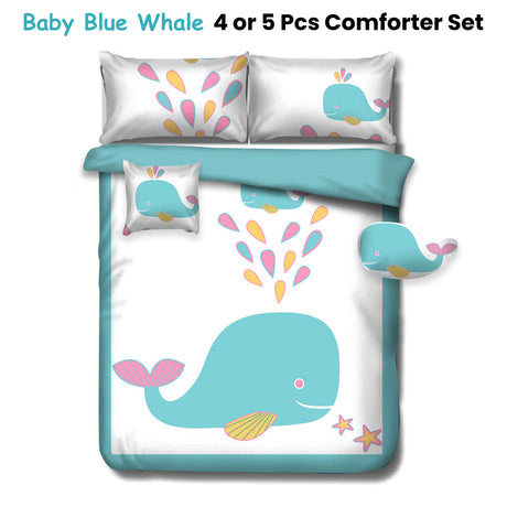 Baby Blue Whale Kids Adventure Comforter Set 4 & 5 Pcs