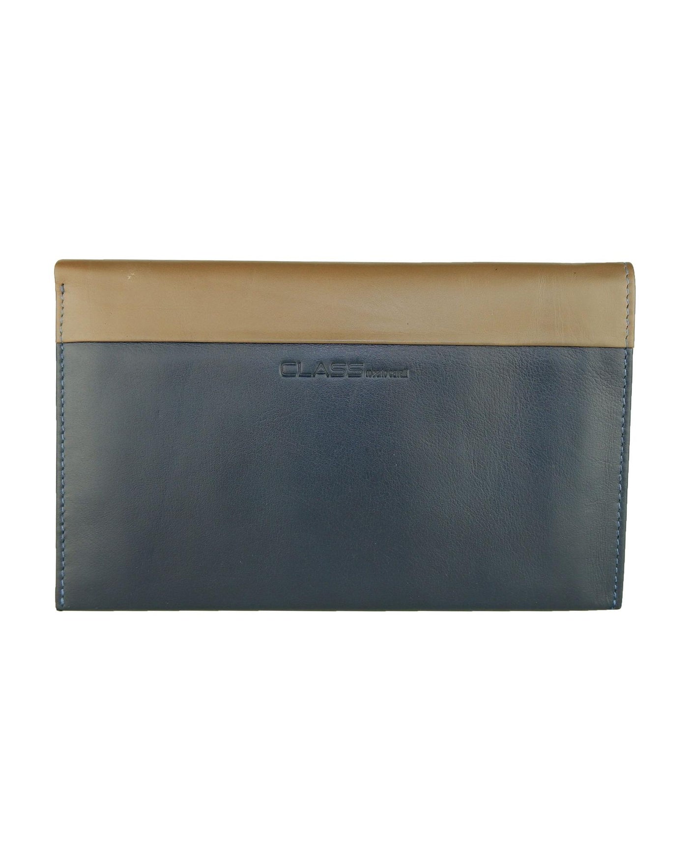 Blue Leather Wallet With Card Holder Inserts One Size Men