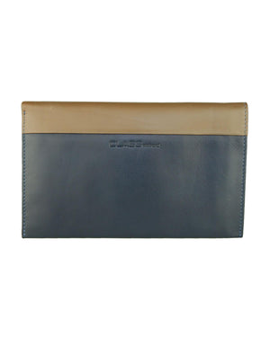 Blue Leather Wallet With Card Holder Inserts One Size Men