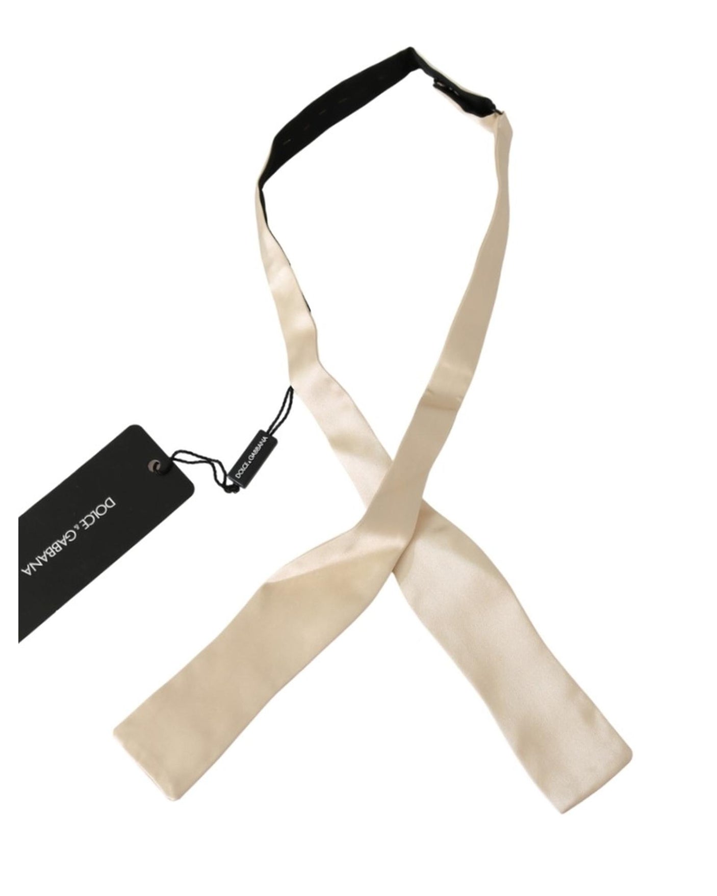 Bowtie Beige Silk Adjustable Strap One Size Men