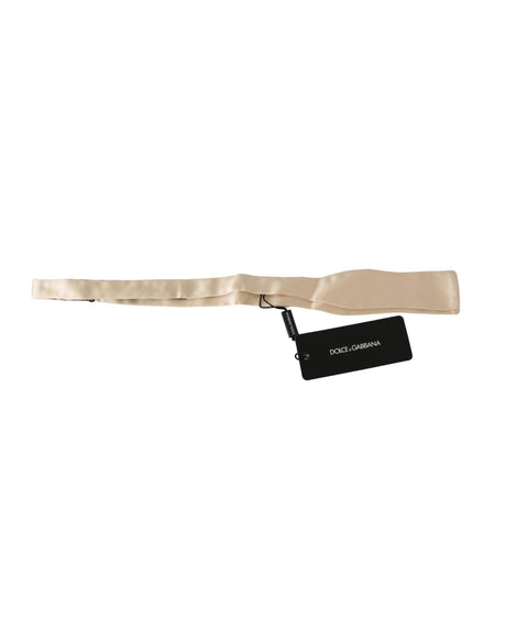 Bowtie Beige Silk Adjustable Strap One Size Men