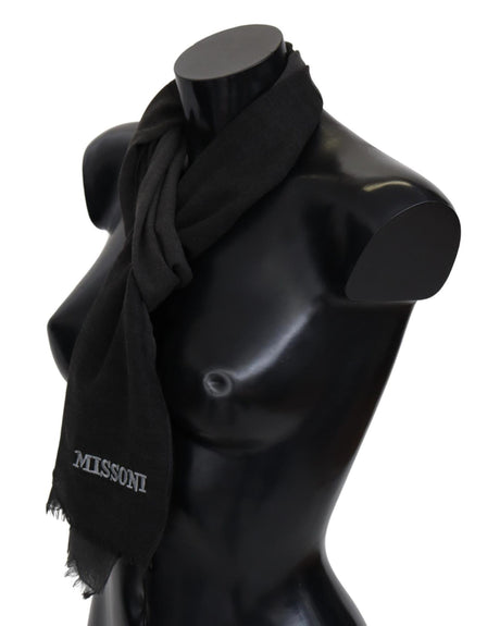 Missoni Wool Scarf with Logo Embroidery One Size Men