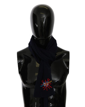 Mens Scarf with Embroidered Logo One Size Men