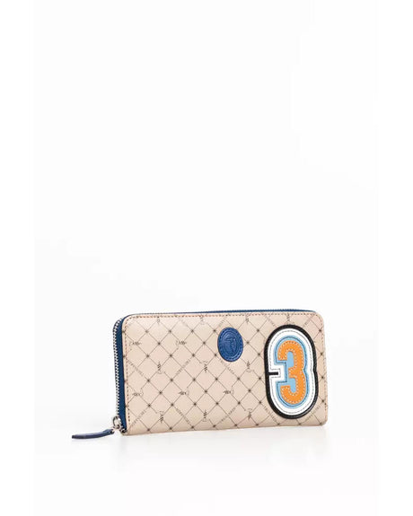 Zip Wallet with 70s Print and Numeric Patch One Size Men