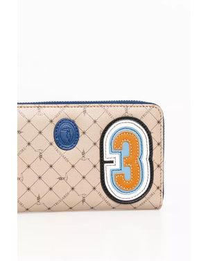 Zip Wallet with 70s Print and Numeric Patch One Size Men