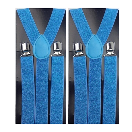 2x Mens Suspenders Braces Adjustable Strong Clip On Elastic Formal Wedding Slim