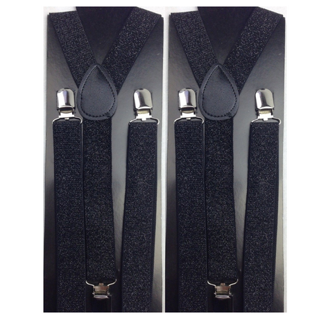 2x Mens Suspenders Braces Adjustable Strong Clip On Elastic Formal Wedding Slim
