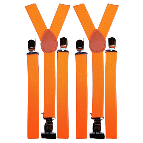 2x Mens Suspenders Braces Adjustable Strong Clip On Elastic Formal Wedding Slim