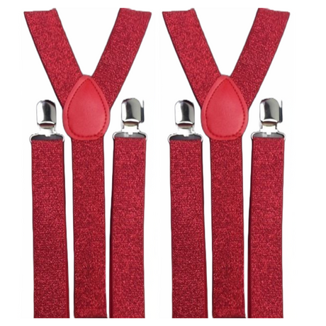 2x Mens Suspenders Braces Adjustable Strong Clip On Elastic Formal Wedding Slim