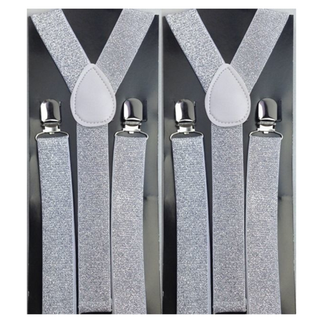 2x Mens Suspenders Braces Adjustable Strong Clip On Elastic Formal Wedding Slim