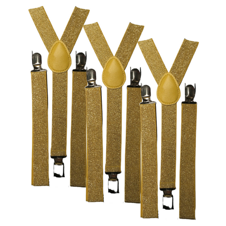 3x Mens Suspenders Braces Adjustable Strong Clip On Elastic Formal Wedding Slim