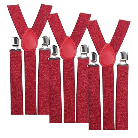 3x Mens Suspenders Braces Adjustable Strong Clip On Elastic Formal Wedding Slim