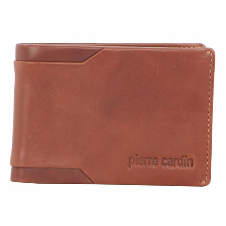 Mens Soft Italian Leather Slimline Bi-Fold Wallet - Cognac